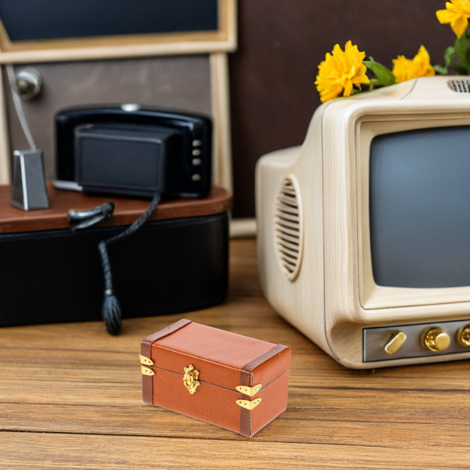 Retro Vintage Trunk Suitcase - Valigia Vintage in Miniatura, Contenitore Retrò