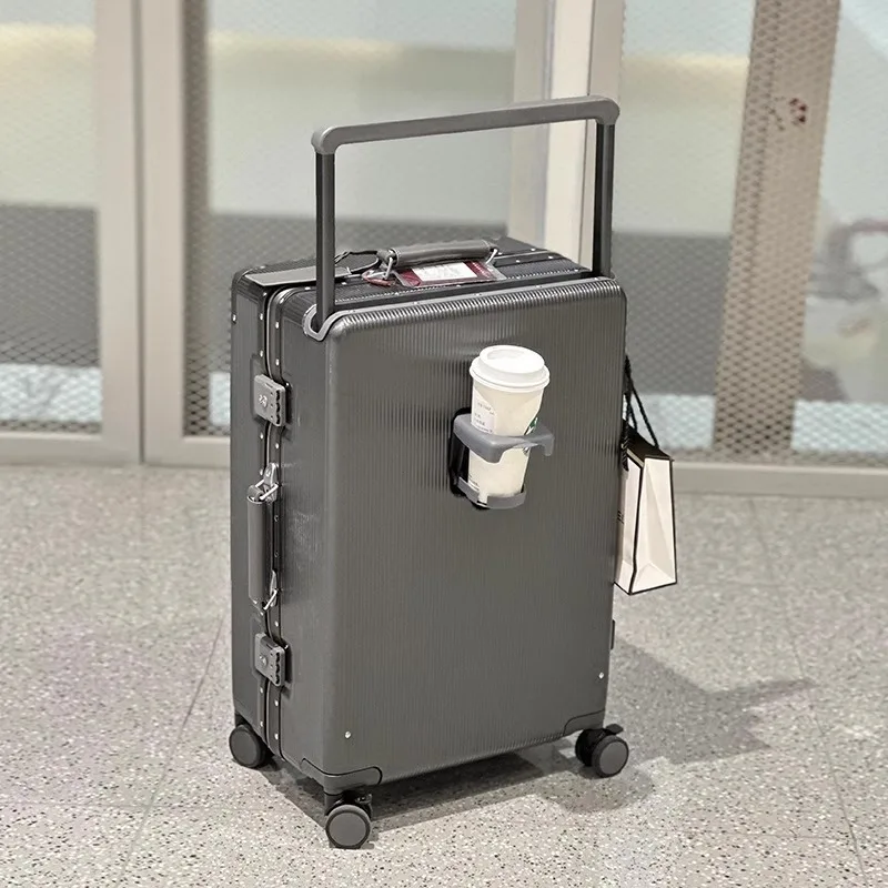 Aluminum Frame Carry On Luggage - Valigia da viaggio con maniglia larga,