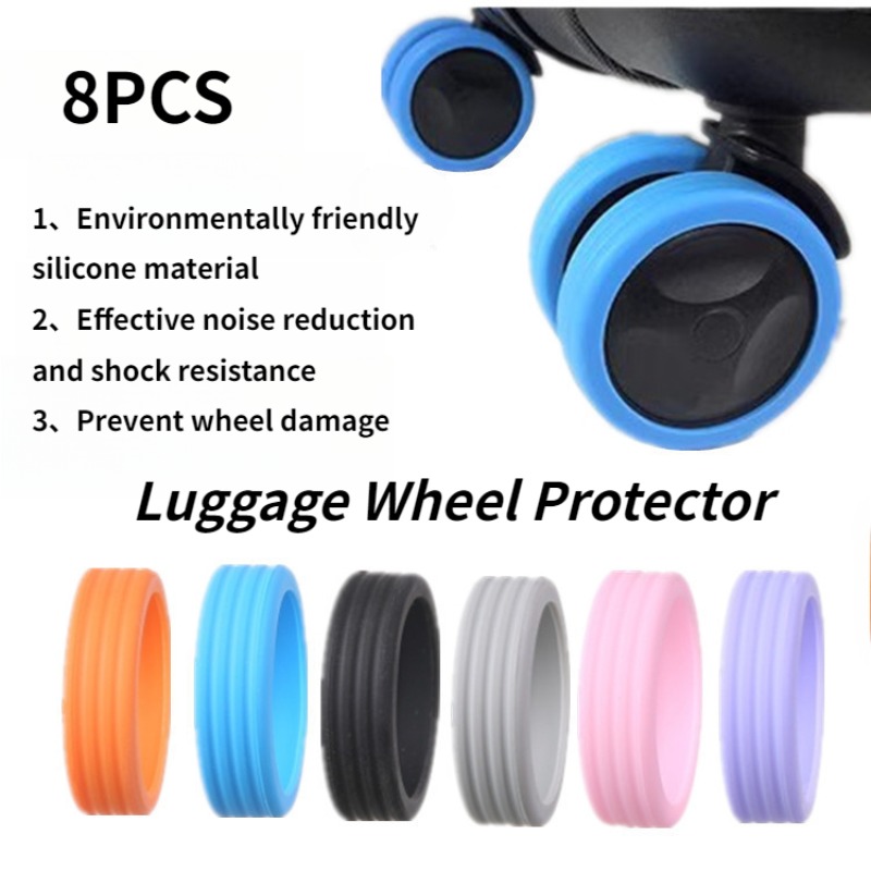 Silent Replacement Luggage Wheels - 8 Pezzi di Copriruote Silenziosi in