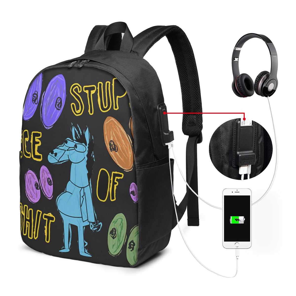 Backpacks - Zaino Cartoon Bojack Horseman Stupid Piece