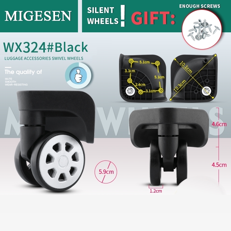 1 paio di ruote per bagagli un - Silent Replacement Luggage Wheels recensione e prezzo