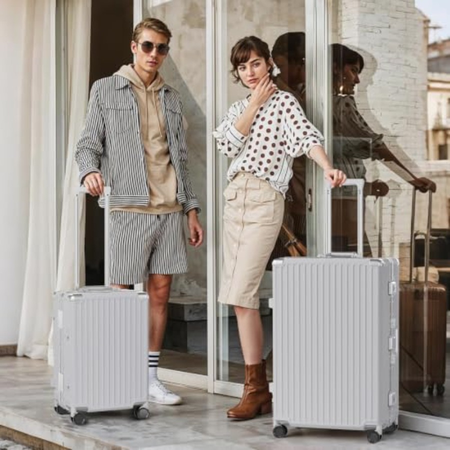 Set di Valigie 2 Pezzi con Tel - Aluminum Frame Carry On Luggage recensione e prezzo