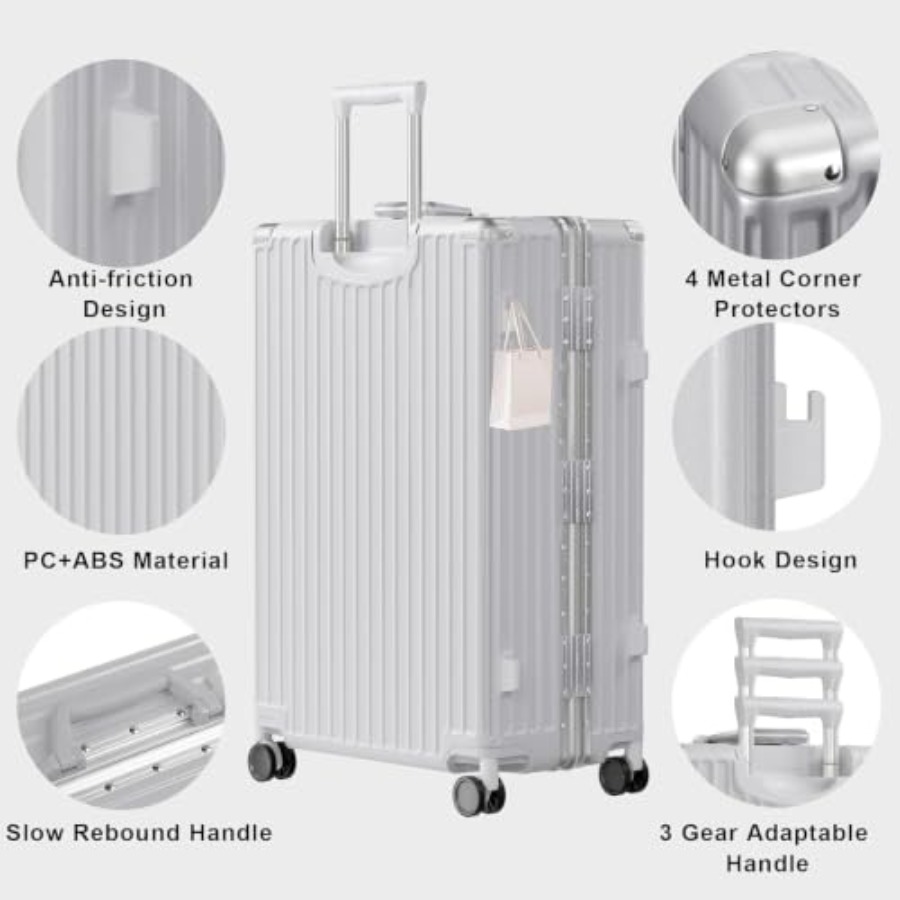 Set di Valigie 2 Pezzi con Tel - Aluminum Frame Carry On Luggage recensione e prezzo