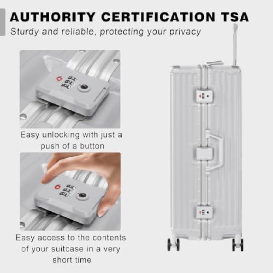 Set di Valigie 2 Pezzi con Tel - Aluminum Frame Carry On Luggage recensione e prezzo